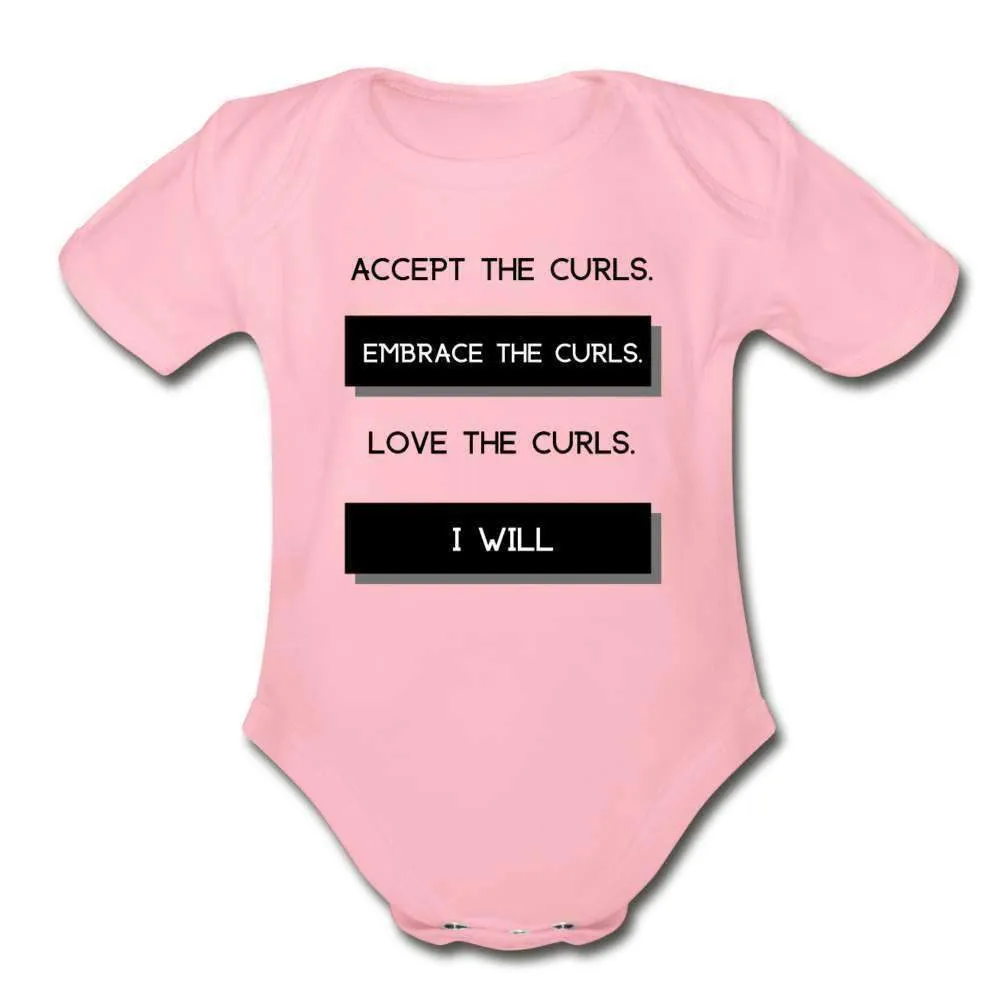 Accept The Curls Organic Girl Onesie (Black Print)