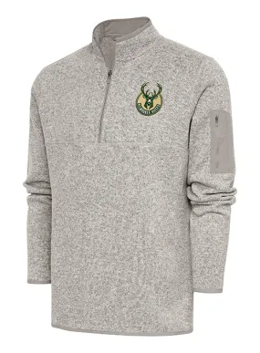 Antigua Fortune Global Milwaukee Bucks 1/4 Zip Pullover