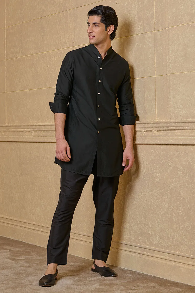 Black Center Open Single Kurta