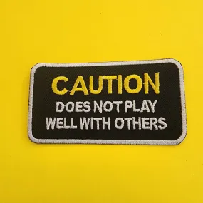 Caution Iron on Patch