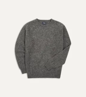 Charcoal Brushed Shetland Crew Neck Jumper