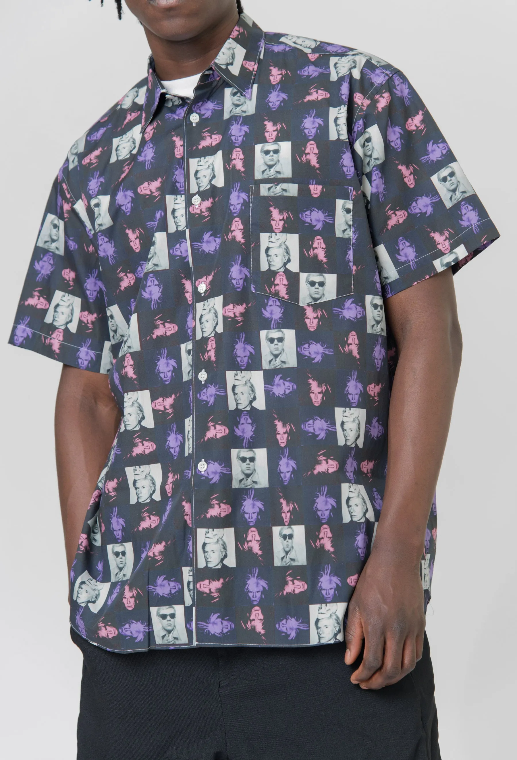 Cotton Poplin Print F Andy Warhol Short Sleeve Shirt FM-B002-S24