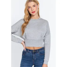 Dolman Slv Inner Fleece Terry Top