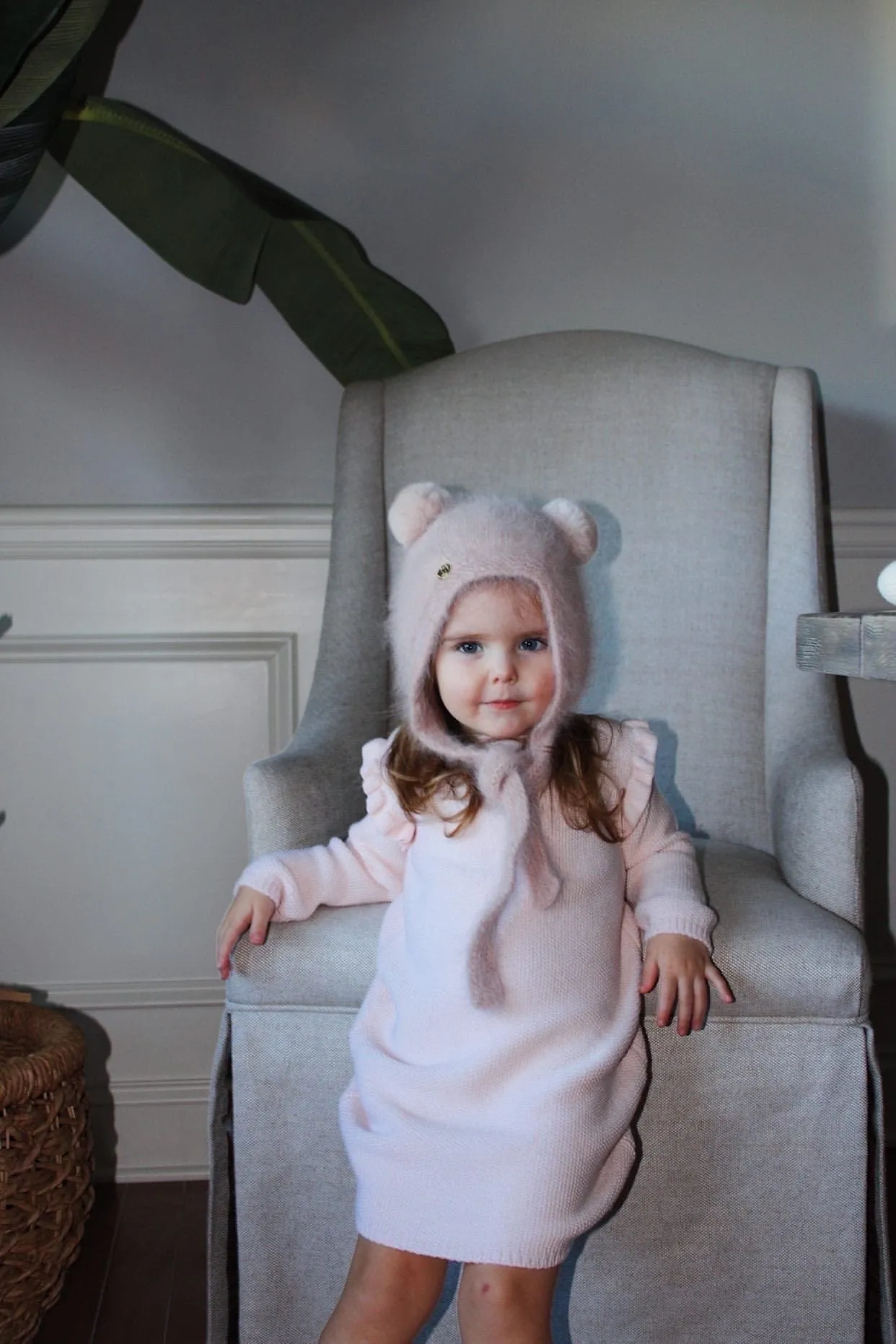 Dusty Pink Cashmere Teddy Hat