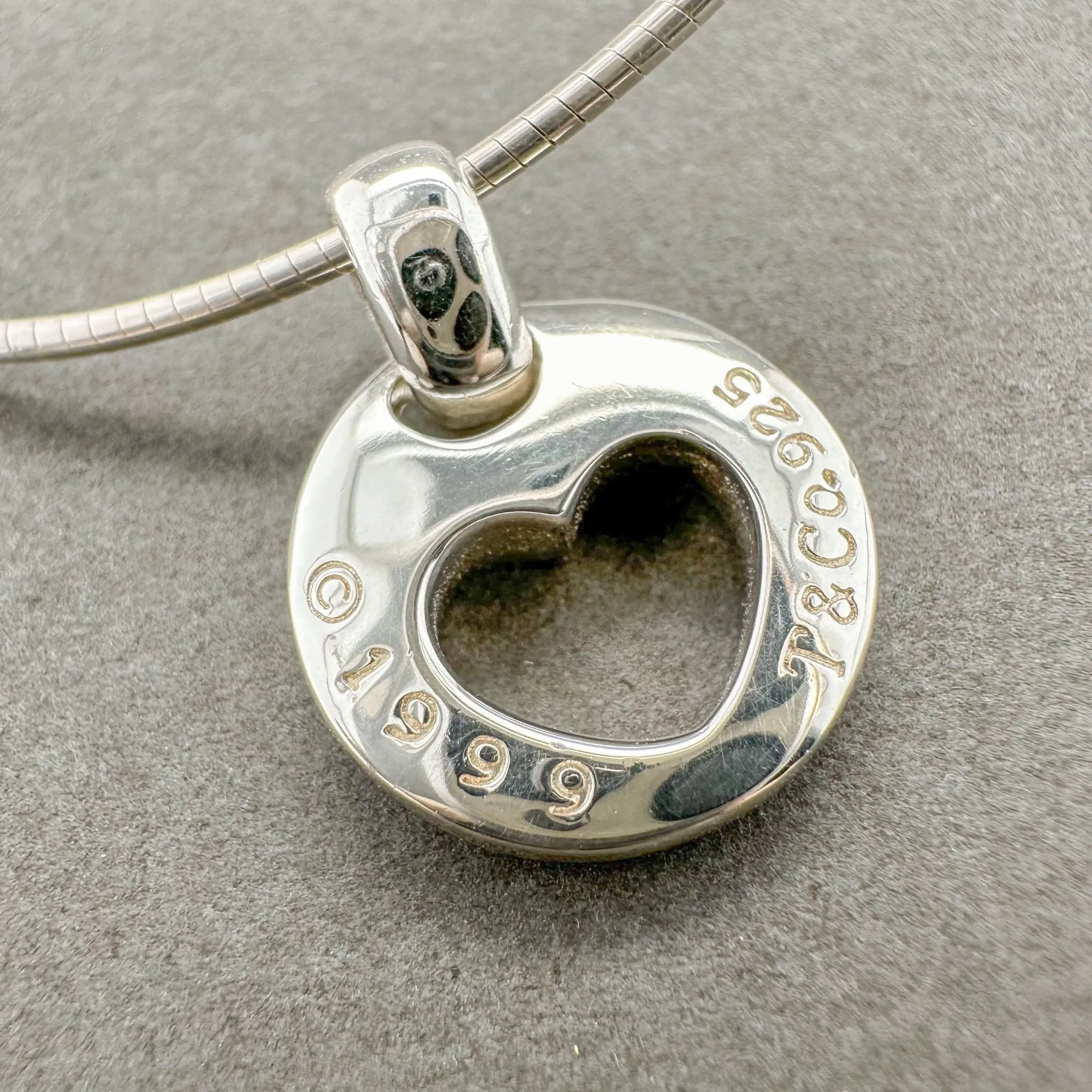 Estate Tiffany & Co. SS Stencil Heart Necklace