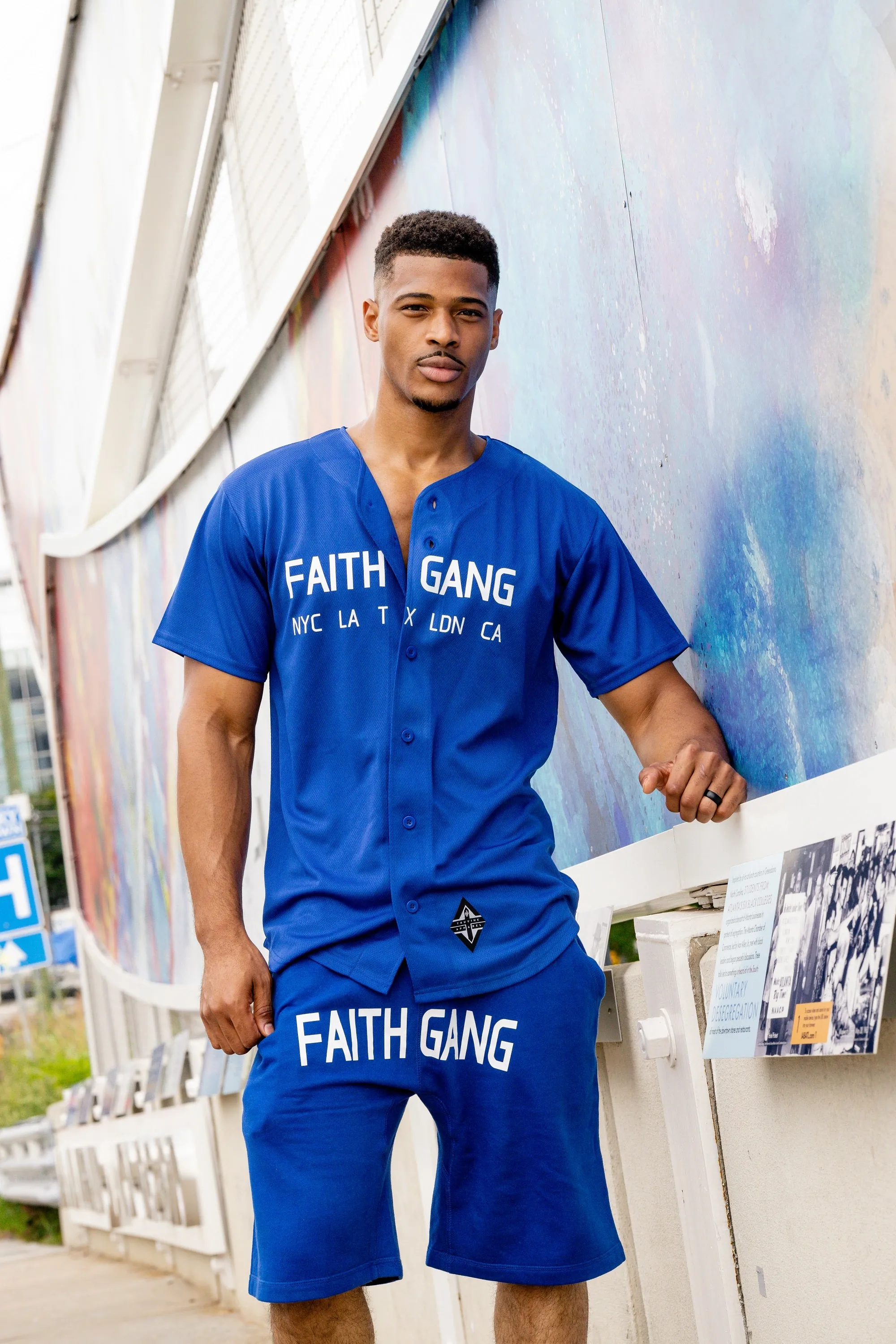 Faith Gang World Wide Men's Full-Button Mesh Jersey (multiple color option)