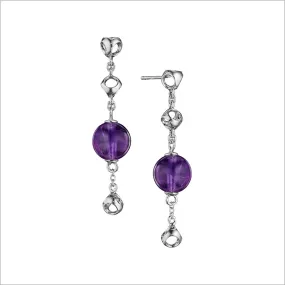 Icona Amethyst Dangle Earrings in Sterling Silver