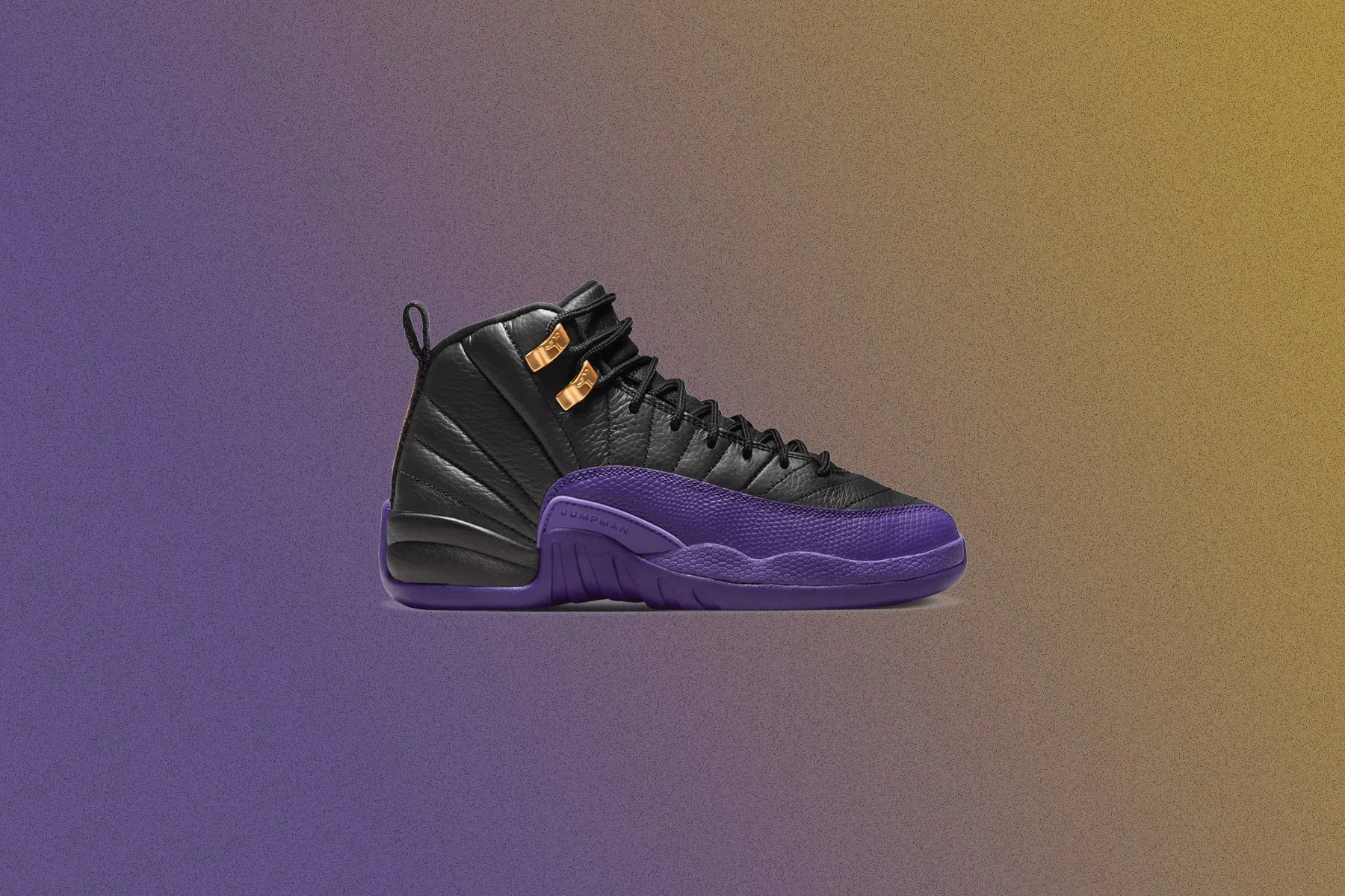 Jordan 12 Retro (GS) - Black/Field Purple/Metallic Gold