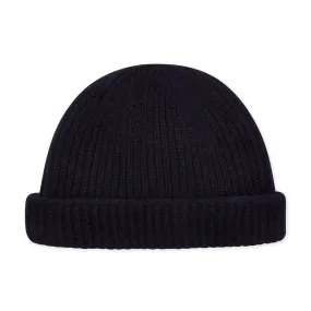 Lambswool Beanie Hat - Dark Navy