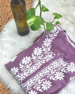 Lavender Chikankari Kurta