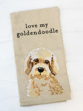 'Love My Goldendoodle' Dish Towel