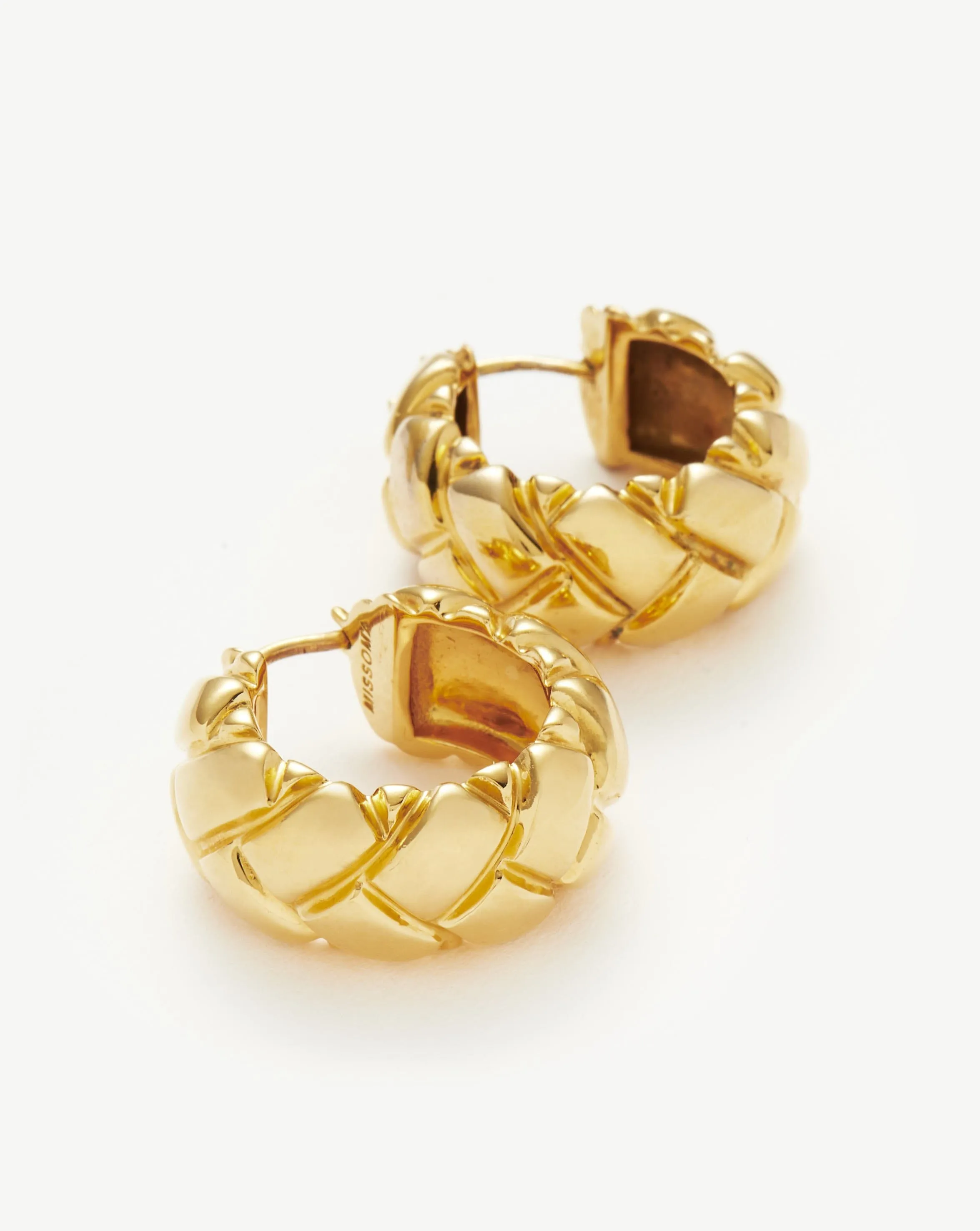 Lucy Williams Chunky Waffle Hoop Earrings