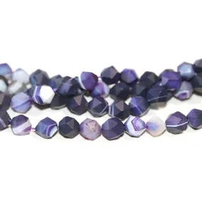 MATTE Purple Sardonyx (dyed) 6mm Star Cut Round - 15-16 Inch