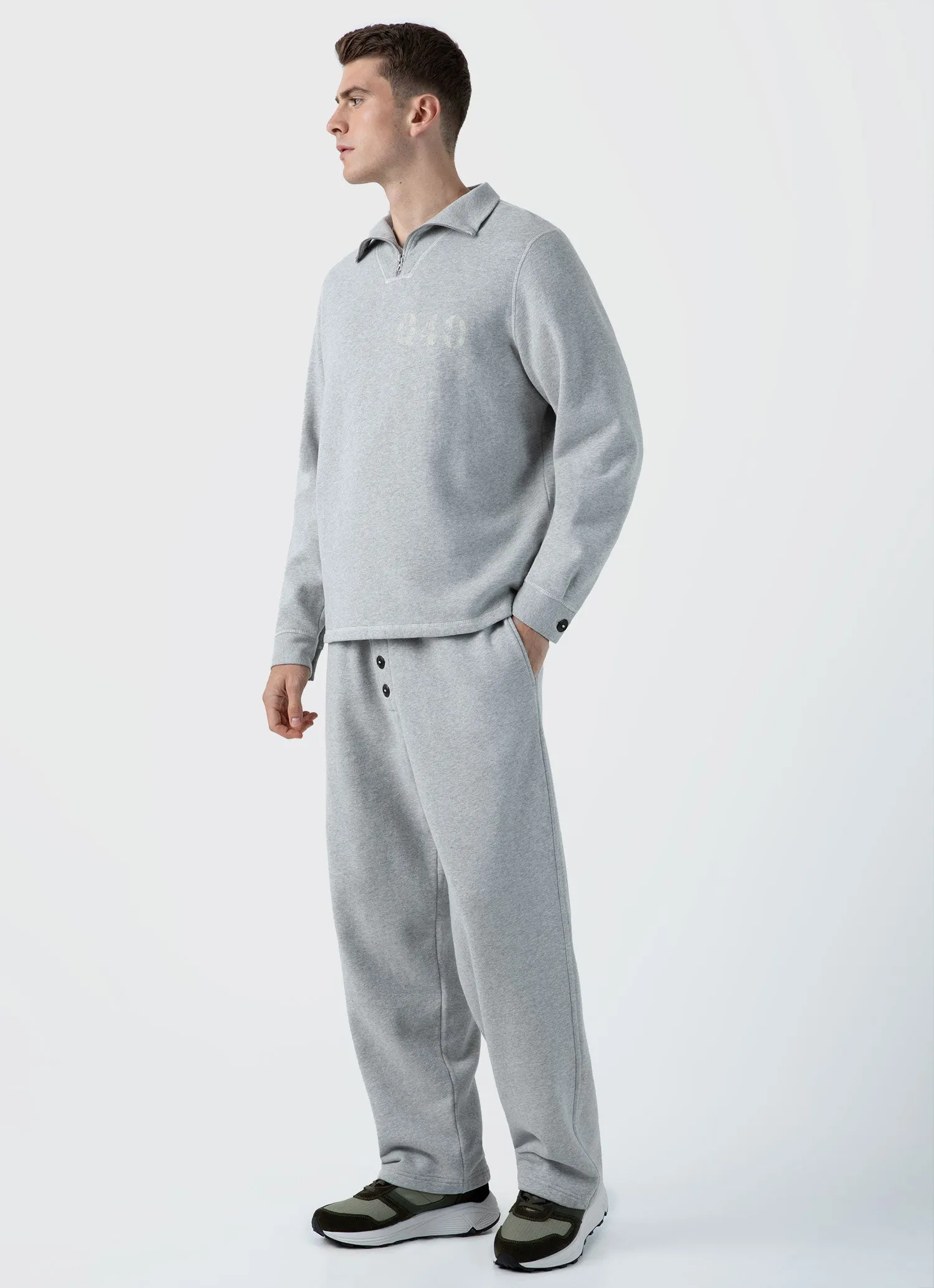 Men's Sunspel x Nigel Cabourn Sweatpant in Light Grey Melange