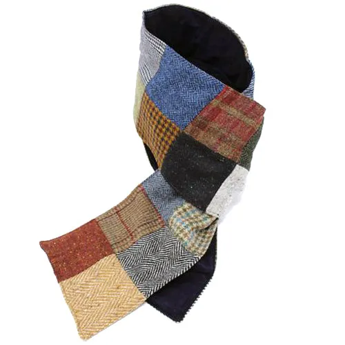 Patchwork Tweed Scarf with Corduroy