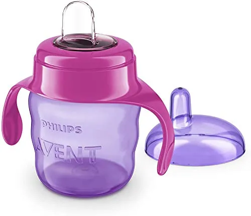 Philips Avent Silicone Rubber Classic Soft Spout Cup, (Pink/Purple) 200 ML 1 Piece