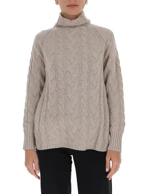 'S Max Mara High-Neck Cable Knit Sweater