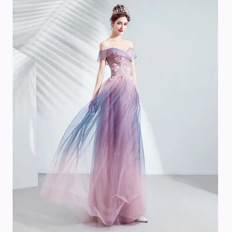 The Kaira Ombre Off Shoulder Gown