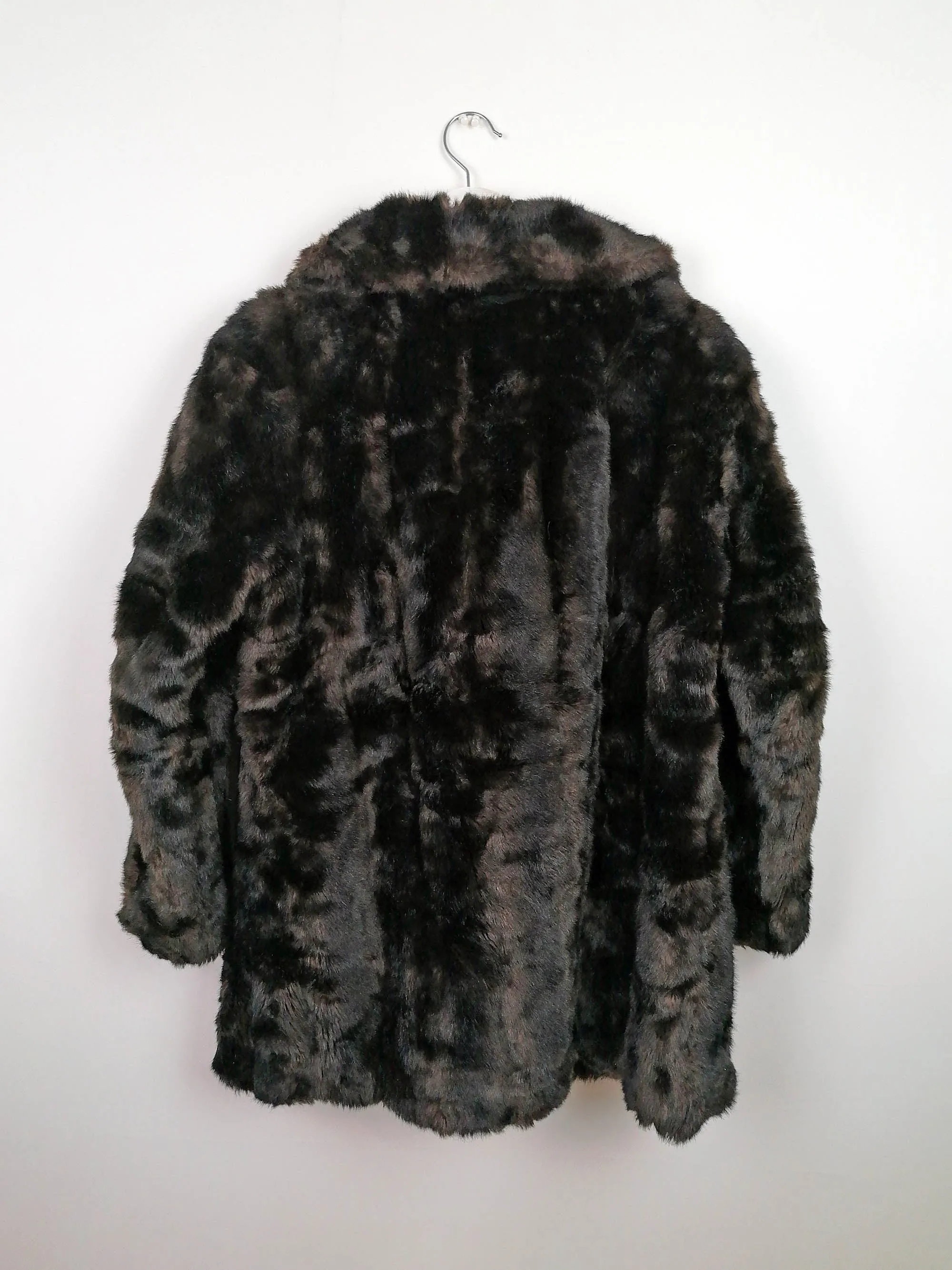 Vintage 80's 90's Faux Fur Coat Brown - size M