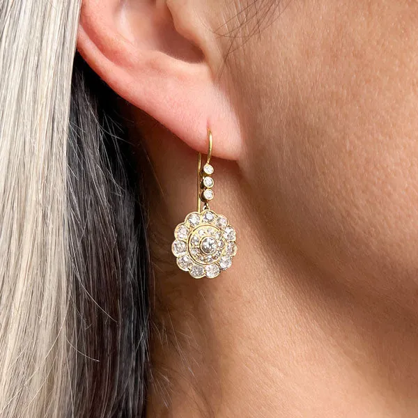 Vintage Diamond Drop Earrings