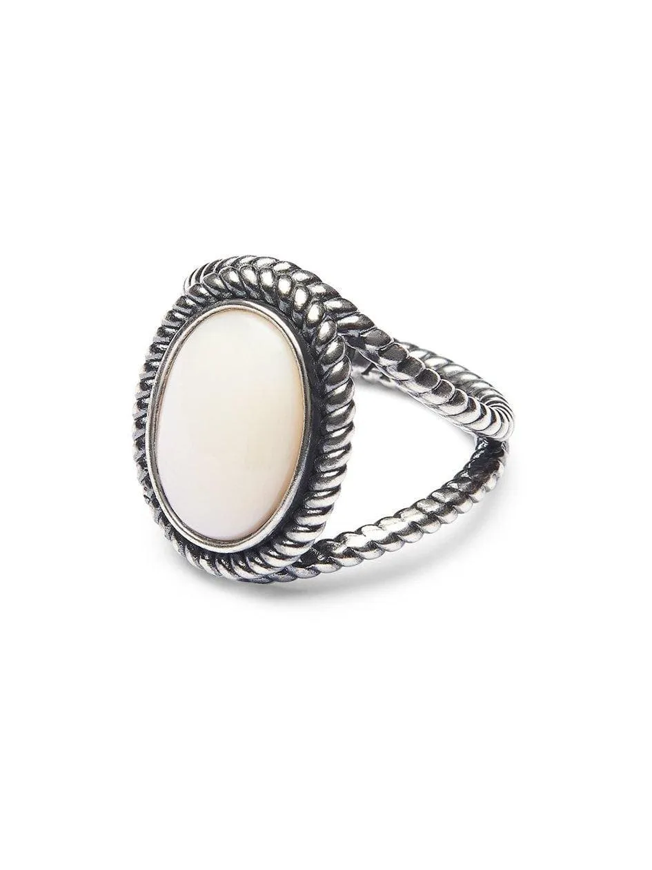 Women's Silver Ring with Mother Of Pearl Stone